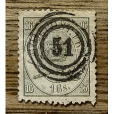 DINAMARCA 1864 Yv 15 ESTAMPILLA USADA RARA 220 EUROS